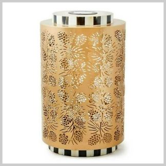 MacKenzie-Childs Holiday- Pinecone Solar Lantern-Tall