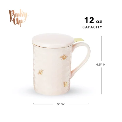 Pinky Up - Annette Honeycomb Ceramic Tea Mug & Infuser - Image 2