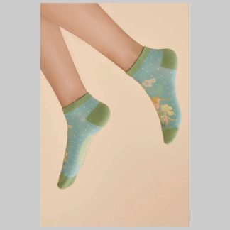 Powder Design Bamboo Socks-Hummingbird in Aqua Trainers