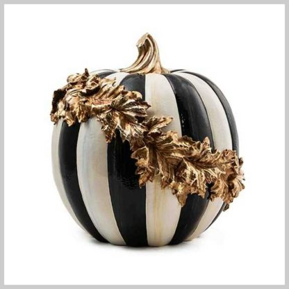 MacKenzie-Childs Fall Pumpkin Collection-Courtly Stripe Gold Foliage