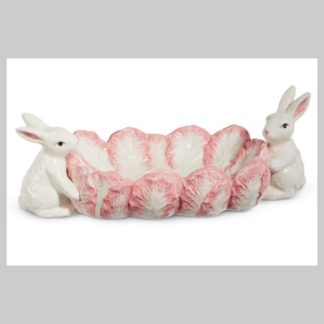 Bunny Tray with Pink Cabbages