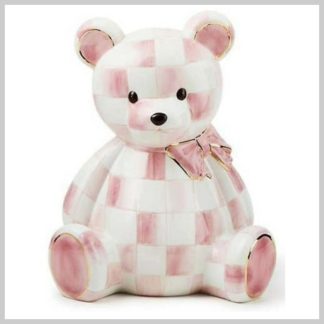 MacKenzie-Childs Rosy Check Bear Bank