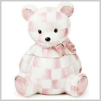 MacKenzie-Childs Rosy Check Bear Cookie Jar