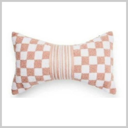 MacKenzie-Childs Rosy Check Bow Pillow