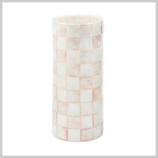 MacKenzie-Childs Rosy Check Capiz Small Vase