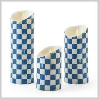 MacKenzie-Childs Royal Check Candles Set of 3