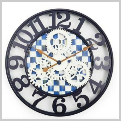 MacKenzie-Childs Royal Check Small Farmhouse Wall Clock