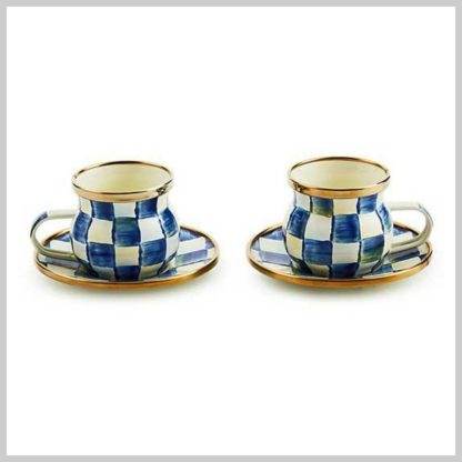 MacKenzie-Childs Royal Check Espresso Cup and Saucer Set