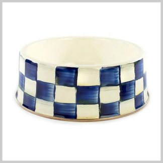 MacKenzie-Childs Pet- Royal Check Enamel Pet Dish-Large