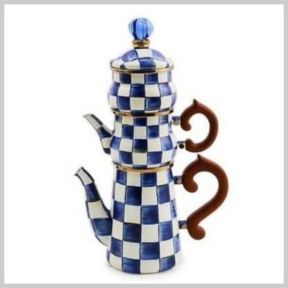 Mackenzie-Childs Royal Check Stackable Coffee Set