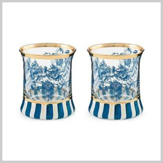 MacKenzie-Childs Royal English Garden Tumbler Glass-Set of 2