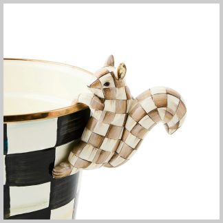 MacKenzie-Childs Pot Climber, Mocha Check Squirrel