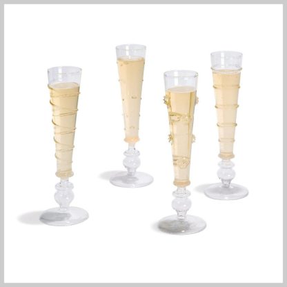 Verre Hand-Blown Champagne Flutes-Set of 4