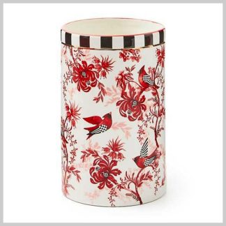 MacKenzie-Childs Holiday- Cardinal Toile Short Vase
