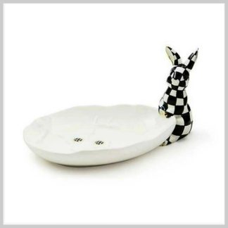 MacKenzie-Childs White Rabbit Trinket Tray