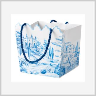 Caspari Small Gift & Cachepot Bag-Tuscan Toile