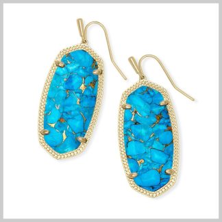 Kendra Scott Lee Earrings in Bronze Veined Turquoise Magnesite