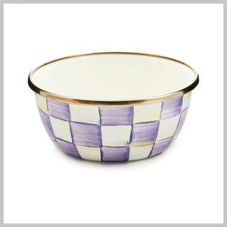 MacKenzie-Childs Violet Check Pinch Bowl