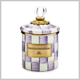 MacKenzie-Childs Violet Check Demi Canister