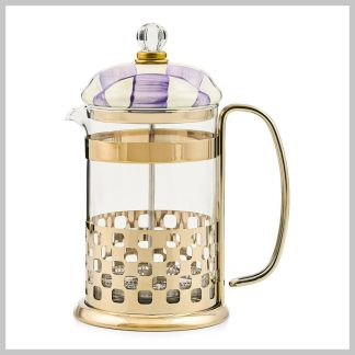 MacKenzie-Childs Violet Check French Press