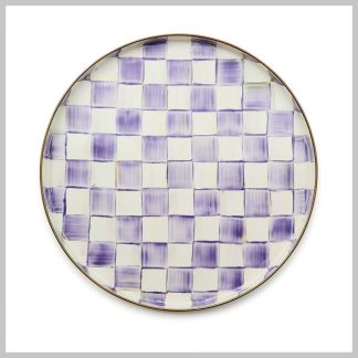 MacKenzie-Childs Violet Check Round Tray