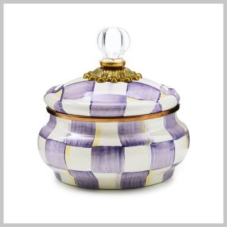 MacKenzie-Childs Violet Check Squashed Pot