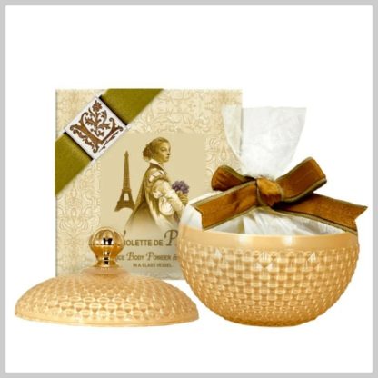 La Bouquetière Violette de Paris Rice Body Powder in Glass Canister