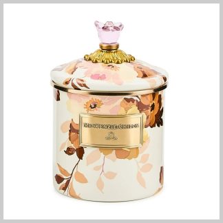 MacKenzie-Childs Wild Rose White Canister-Small