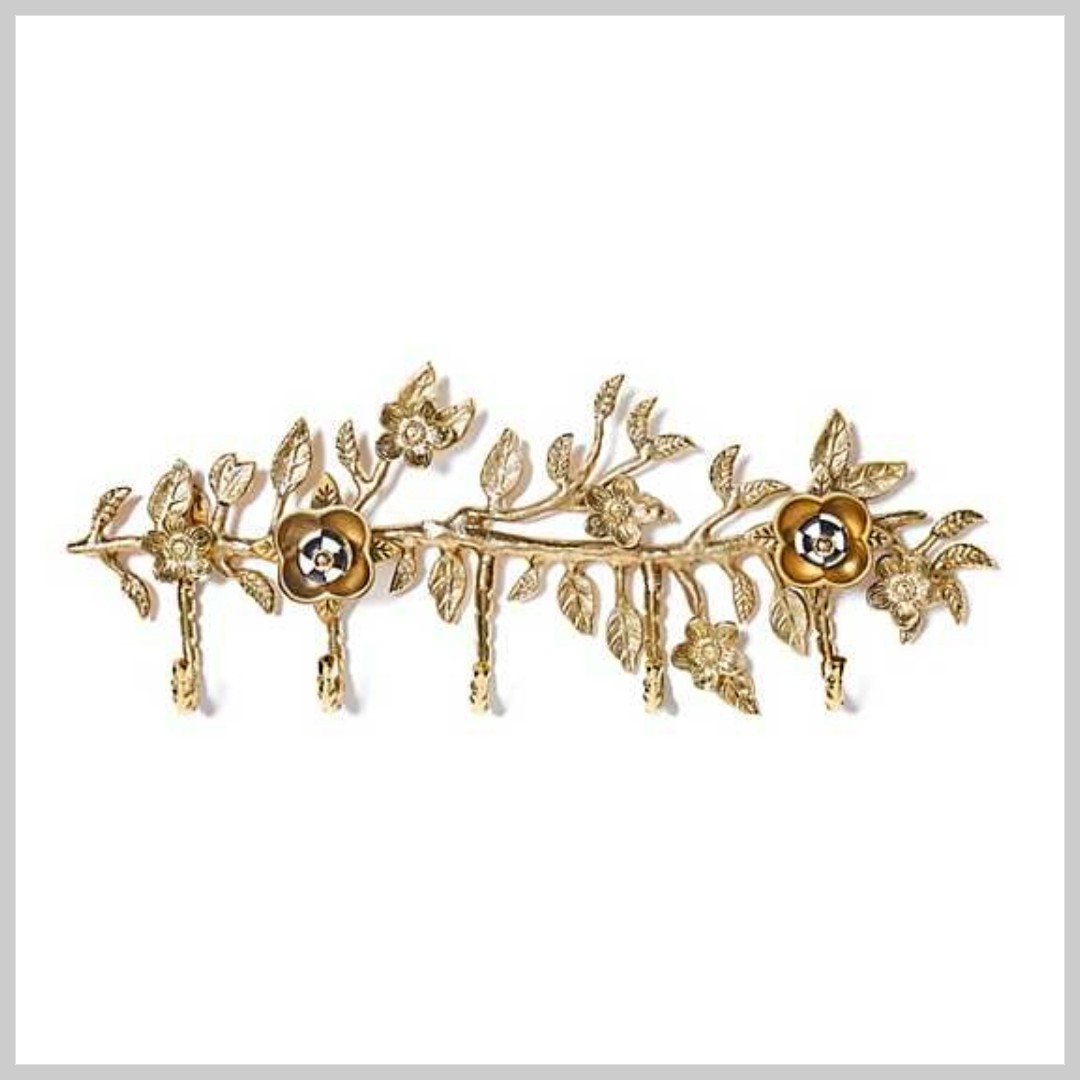 MacKenzie-Childs Petal Small Gold Wall Hook Rack