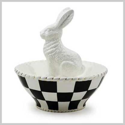 MacKenzie-Childs White Rabbit Candy Dish