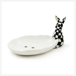 MacKenzie-Childs White Rabbit Trinket Tray