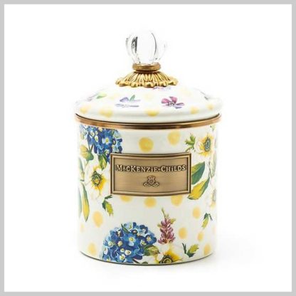 MacKenzie-Childs Wildflowers Yellow Small Canister