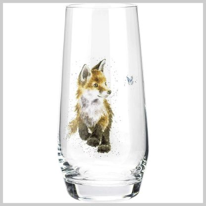 Wrendale Tabletop-High Ball Glass "Baby Fox"