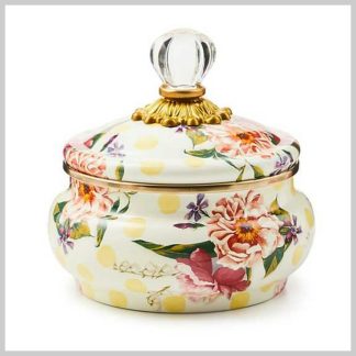 MacKenzie-Childs Wildflowers Yellow Squashed Pot