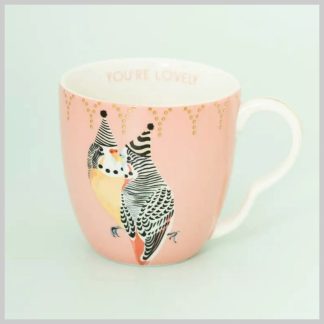 Yvonne Ellen Parrots with Hats Mug (Large)