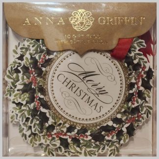 Gift Tags by Anna Griffin-Merry Christmas Wreath