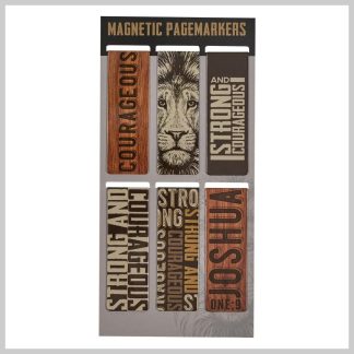 Christian Art Gifts Magnetic Bookmark Set Strong and Courageous