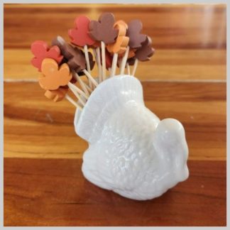 Turkey with Leaf Picks Toothpick Holder
