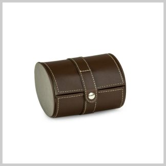 BeyBerk International Brown Leather Single Watch Travel Case