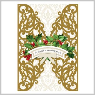 Holiday Greeting Card by Anna Griffin-Gold Foil Holly