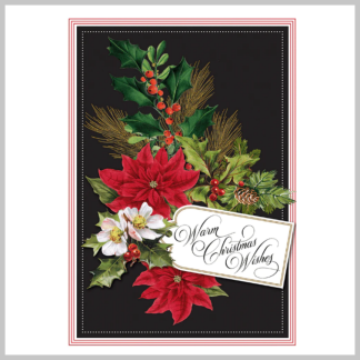 Holiday Greeting Card by Anna Griffin-Poinsettia Wishes