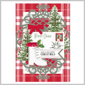 Holiday Greeting Card by Anna Griffin-Plaid Skates