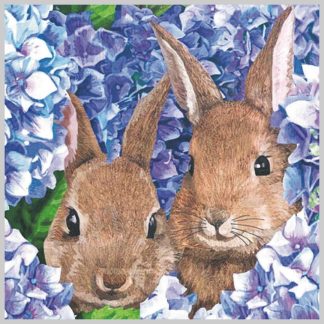 Paper Products Design Hydrangea & Bunny Lunch Napkins