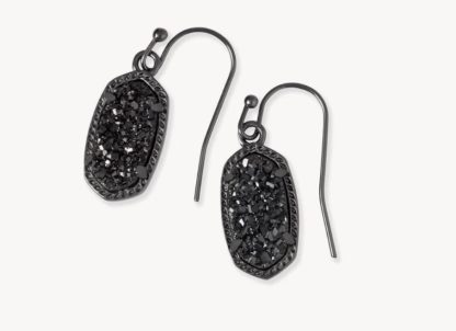 Kendra Scott Lee Earrings in Gunmetal and Black Drusy