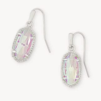 Kendra Scott Lee Silver Drop Earrings in Dichroic Glass