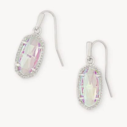 Kendra Scott Lee Silver Drop Earrings in Dichroic Glass