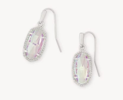 Kendra Scott Lee Silver Drop Earrings in Dichroic Glass