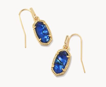 Kendra Scott Lee Earrings in Gold Navy Abalone