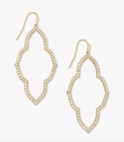 Abbie Small Open Frame Earrings in Gold