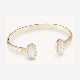 Kendra Scott Elton Cuff Bracelet in Gold and Ivory Mother of Pearl